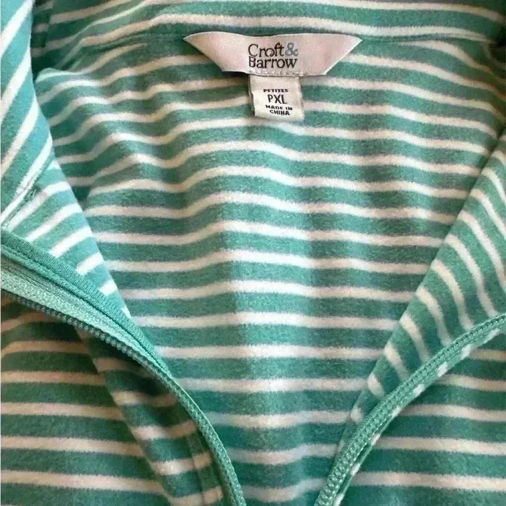 Craft & Barrow 3/4 Zip Petite Sweatshirt